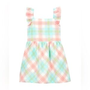 Toddler Plaid Flutter Dress Pastel Plaid Sleeveless Plaid Dress Size 24 months